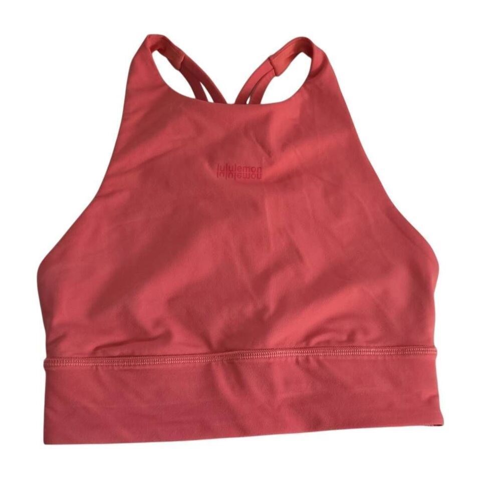 Lululemon Women's Size 4 Coral High Neck Criss-Cross Back Sports Bra